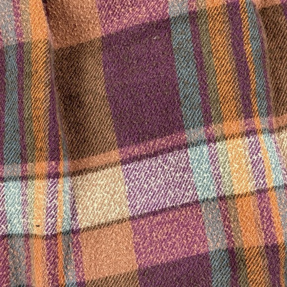 Woolrich Plaid Shirt Women's Size‎ Medium Burgundy Plaid Flannel Long Sleeve - Picture 13 of 14